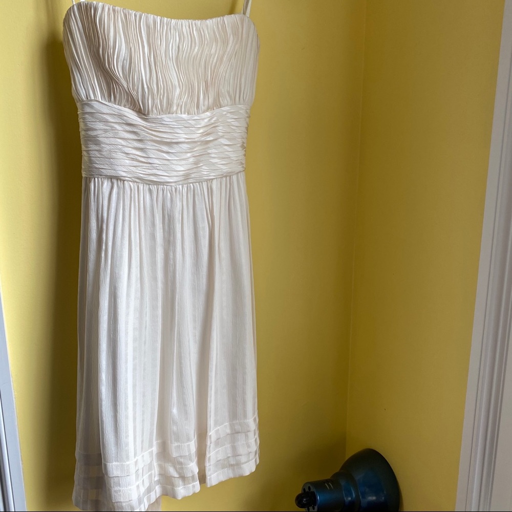 Off-white silk BCBGMaxazria cocktail dress!